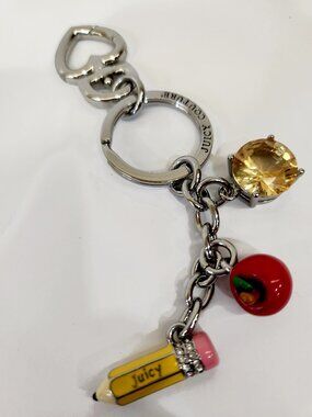 Juicy Couture Back to School Keychain Fob Purse Charm Teacher